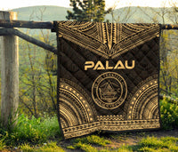 Palau Premium Quilt - Palau Seal Polynesian Chief Gold Version - Polynesian Pride