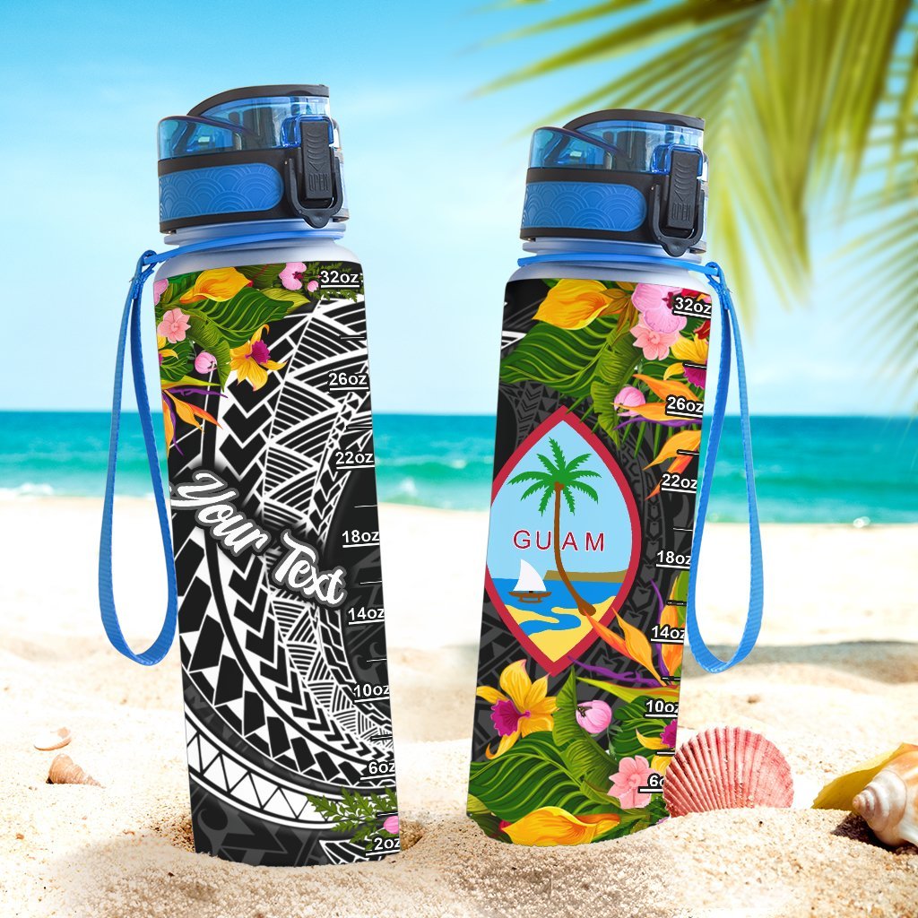 Guam Custom Personalised Hydro Tracking Bottle - Seal Spiral Polynesian Patterns - Polynesian Pride