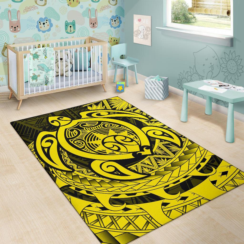 Hawaii Polynesian Turtle Rug - Yellow - Polynesian Pride