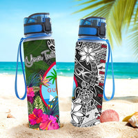Guam Custom Personalised Hydro Tracking Bottle - Turtle Plumeria Banana Leaf - Polynesian Pride