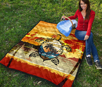 Hawaii Turtle Coconut Tree Premium Quilt - Polynesian Pride