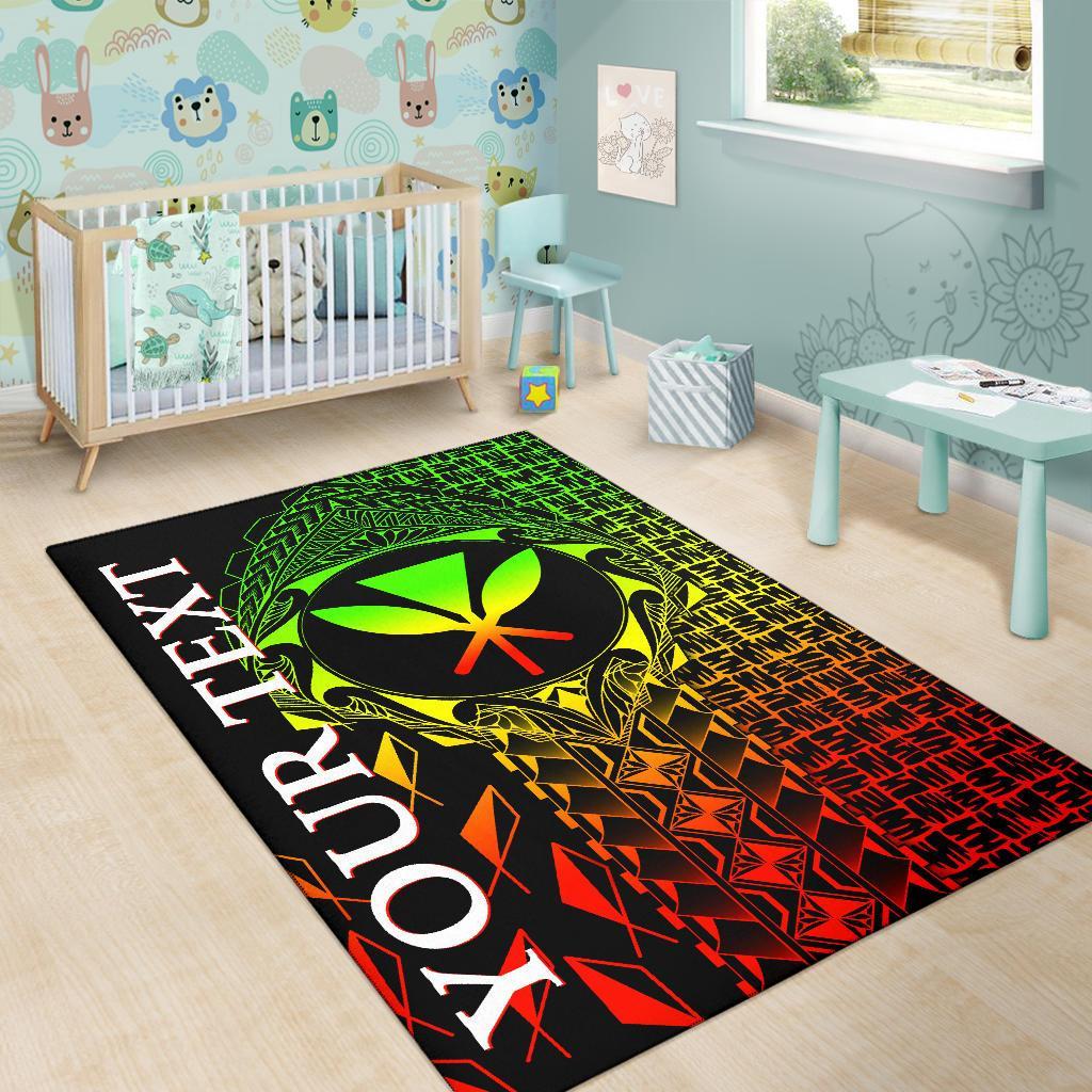 Hawaii Custom Personalised Area Rug - Kanaka Maoli Rocket Style (Reggae) - Polynesian Pride