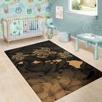 Hawaii Turtle Hibiscus Map Polynesian Area Rug AH - Polynesian Pride