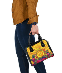 Polynesian Shoulder Handbags - Vanuatu Symbols With Hibiscus - Polynesian Pride