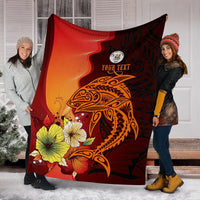Niue Custom Personalised Premium Blankets - Tribal Tuna Fish - Polynesian Pride