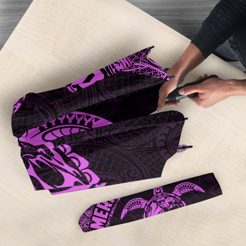 American Samoa Umbrella Turtle Mermaid Polynesian Pattern Violet - Polynesian Pride
