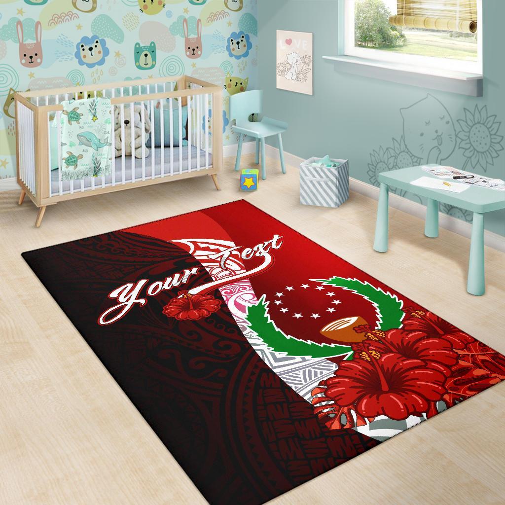 Pohnpei Micronesia Custom Personalised Area Rug - Coat Of Arm With Hibiscus - Polynesian Pride