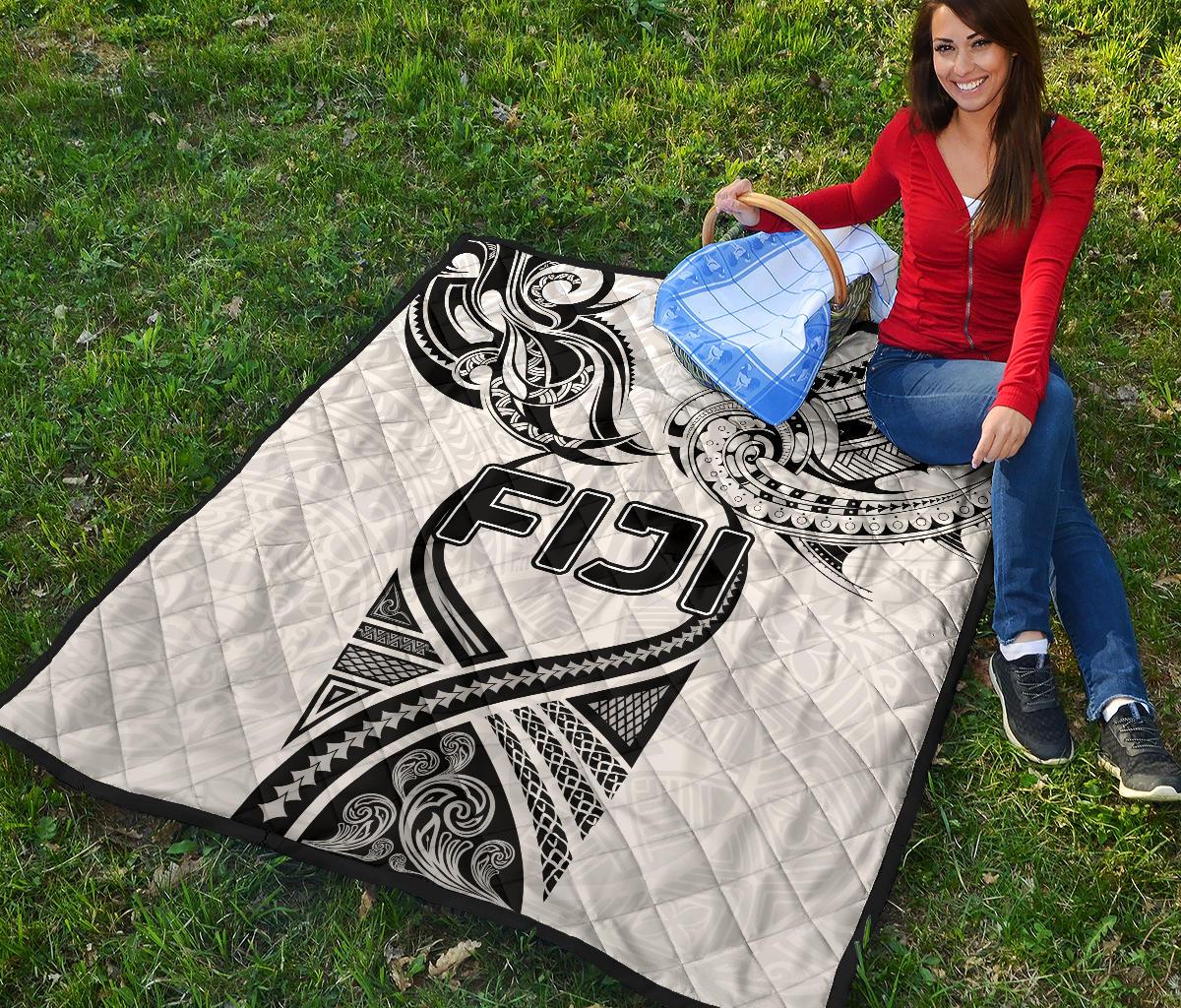Fiji Rugby Premium Quilt Polynesian Waves Style - Polynesian Pride