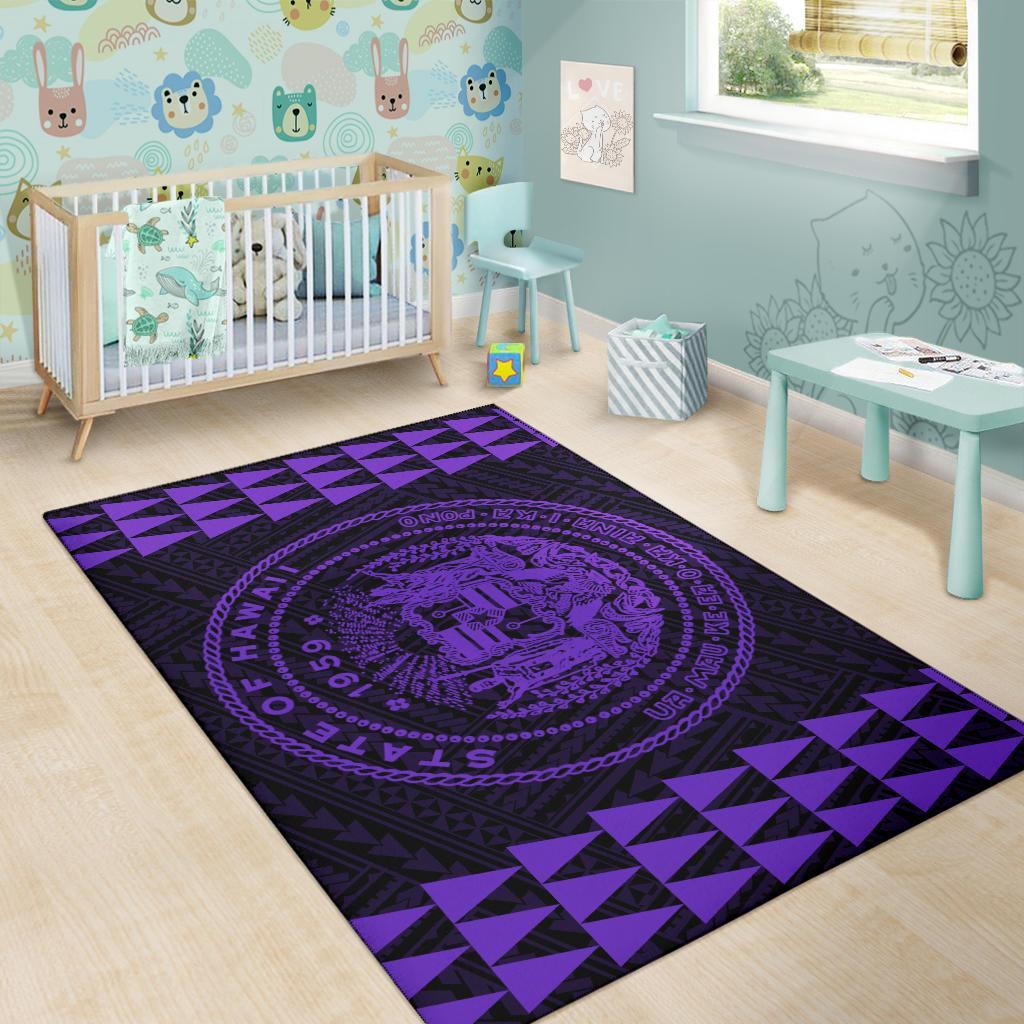 Kakau Seal Of Hawaii Polynesian - Purple Rug - Polynesian Pride