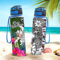 New Caledonia Hydro Tracking Bottle White - Turtle Plumeria Banana Leaf Crest - Polynesian Pride