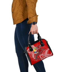 Tonga Shoulder Handbag - Red Shark Polynesian Tattoo - Polynesian Pride