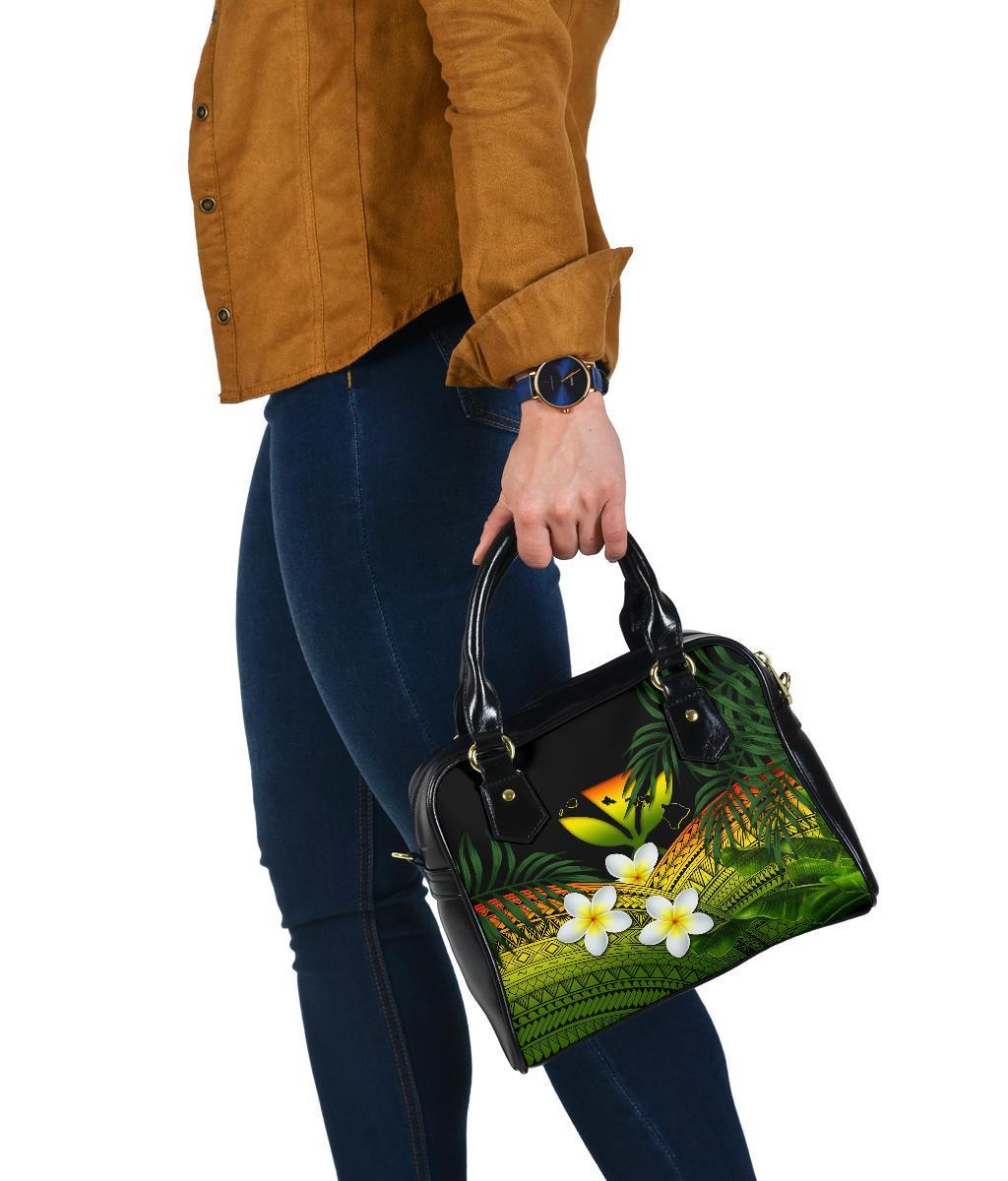 Kanaka Maoli (Hawaiian) Shoulder Handbag, Polynesian Plumeria Banana Leaves Reggae - Polynesian Pride
