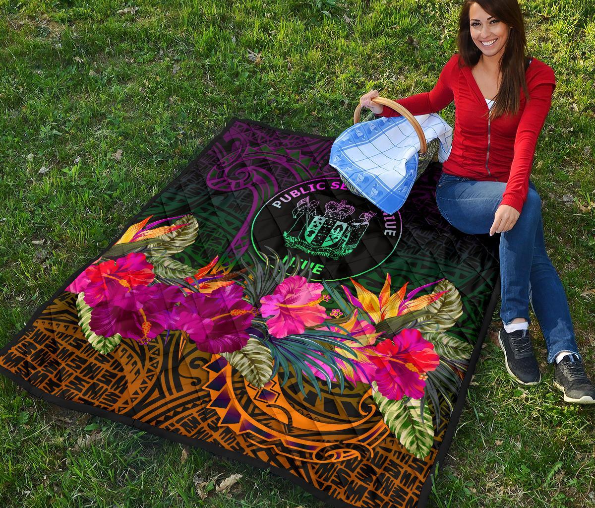 Niue Polynesian Premium Quilt - Summer Hibiscus - Polynesian Pride