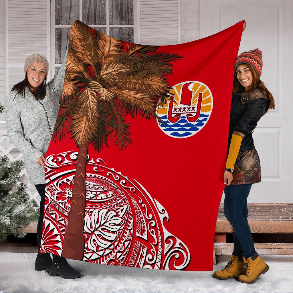 French Polynesia Premium Blanket - Palm Tree Polynesian Pattern - Polynesian Pride