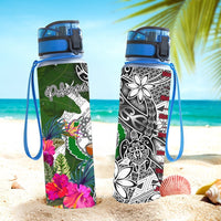 Pohnpei Hydro Tracking Bottle White - Turtle Plumeria Banana Leaf - Polynesian Pride