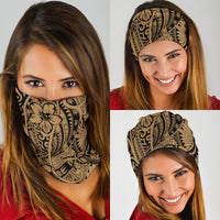 Polynesian Flower Tattoo Gold Unisex Bandana - Polynesian Pride