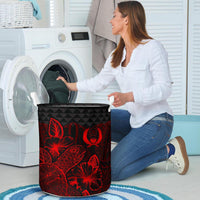 Pohnpei Laundry Basket - Polynesian Turtle Hibiscus Red - Polynesian Pride