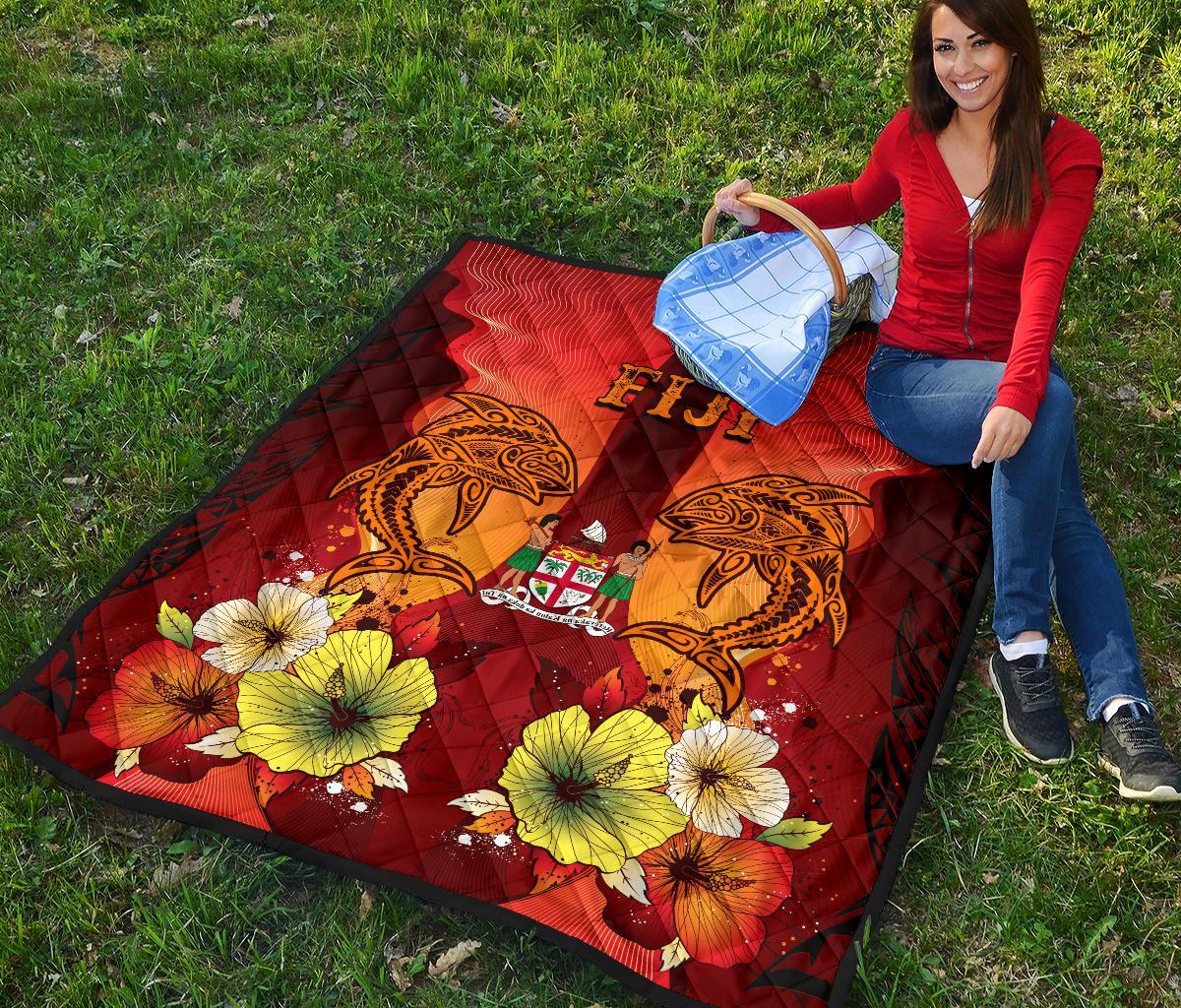 Fiji Premium Quilt - Tribal Tuna Fish - Polynesian Pride