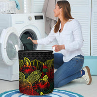 New Caledonia Laundry Basket - Polynesian Turtle Hibiscus Reggae - Polynesian Pride