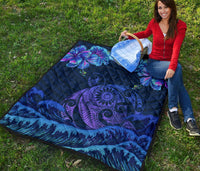 Hawaiian Turtle Hibiscus Polynesian - Premium Quilt - Lucy Style - Polynesian Pride