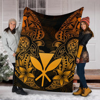 Polynesian Hawaii (Kanaka Maoli) Premium Blanket - Gold Turtle Homeland - Polynesian Pride