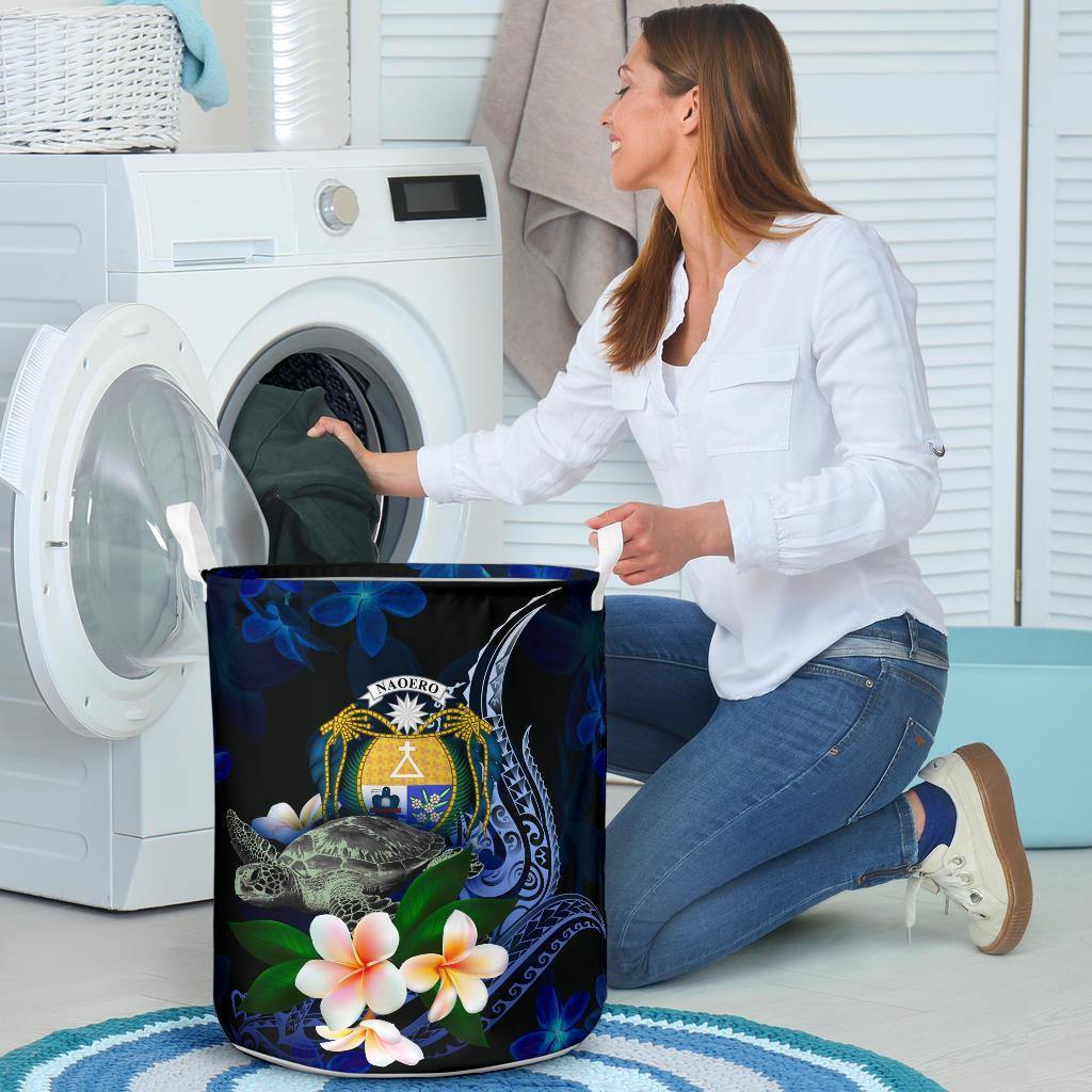 Nauru Polynesian Laundry Basket - Turtle With Plumeria Flowers - Polynesian Pride