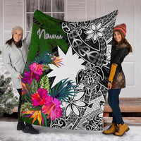 Nauru Premium Blanket - Turtle Plumeria Banana Leaf - Polynesian Pride