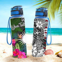 Marshall Islands Custom Personalised Hydro Tracking Bottle - Turtle Plumeria Banana Leaf - Polynesian Pride