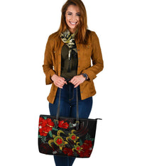 Hawaii Turtle Hibiscus Polynesian Large Tote Bag - Adela Style - AH - Polynesian Pride