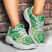 Polynesian Plumeria Mix Green Chunky Sneakers - Polynesian Pride