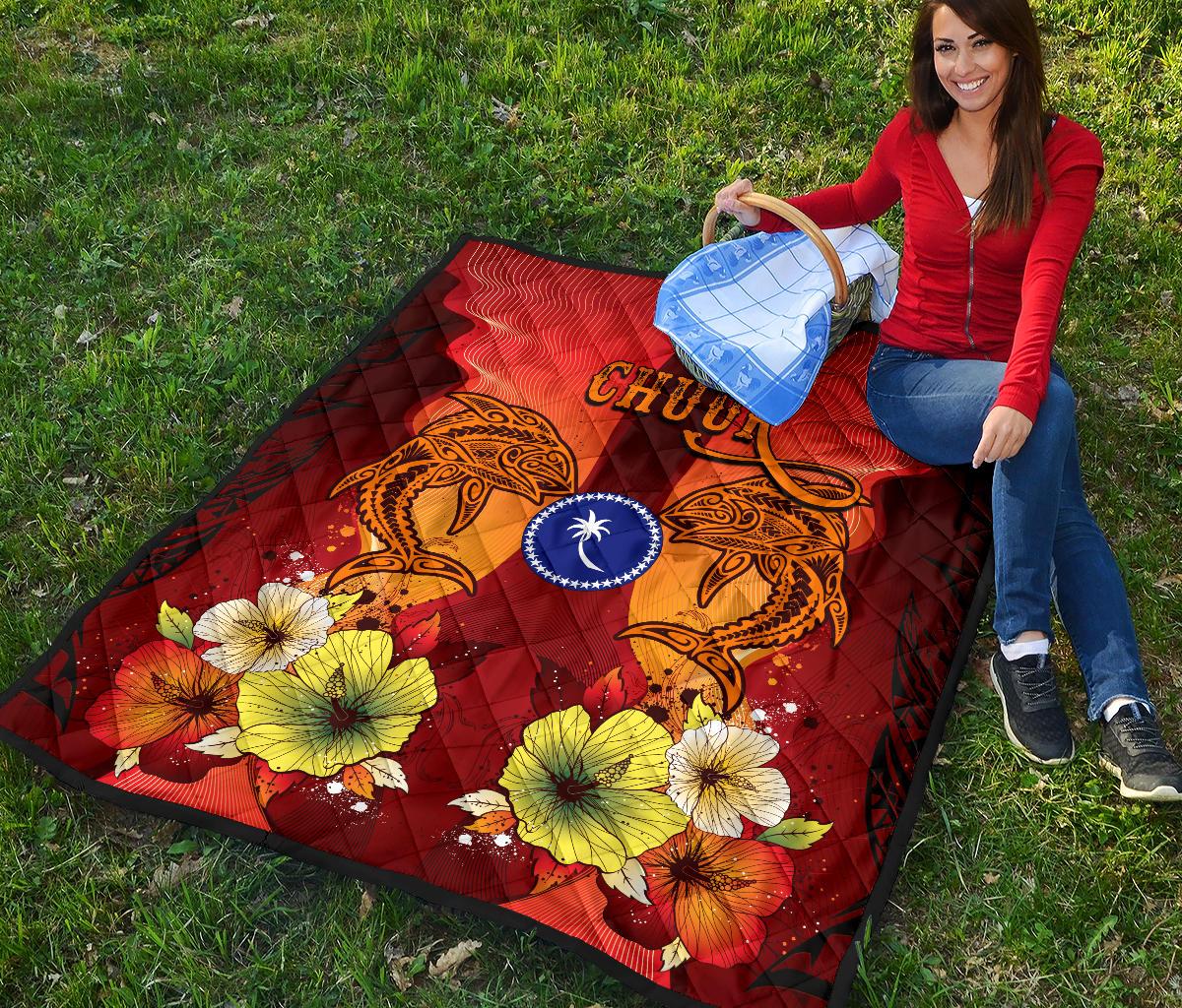 Chuuk Premium Quilt - Tribal Tuna Fish - Polynesian Pride