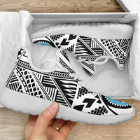 Fiji Polynesian Tattoo Mesh Knit Sneakers White - Polynesian Pride