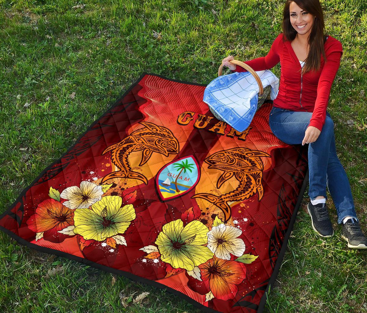 Guam Premium Quilt - Tribal Tuna Fish - Polynesian Pride