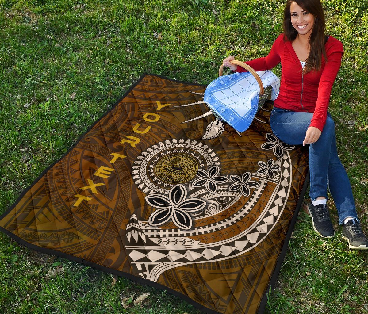 American Samoa Custom Personalised Premium Quilt - Polynesian Boar Tusk - Polynesian Pride