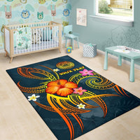 American Samoa Polynesian Personalised Area Rug - Legend of American Samoa (Blue) - Polynesian Pride