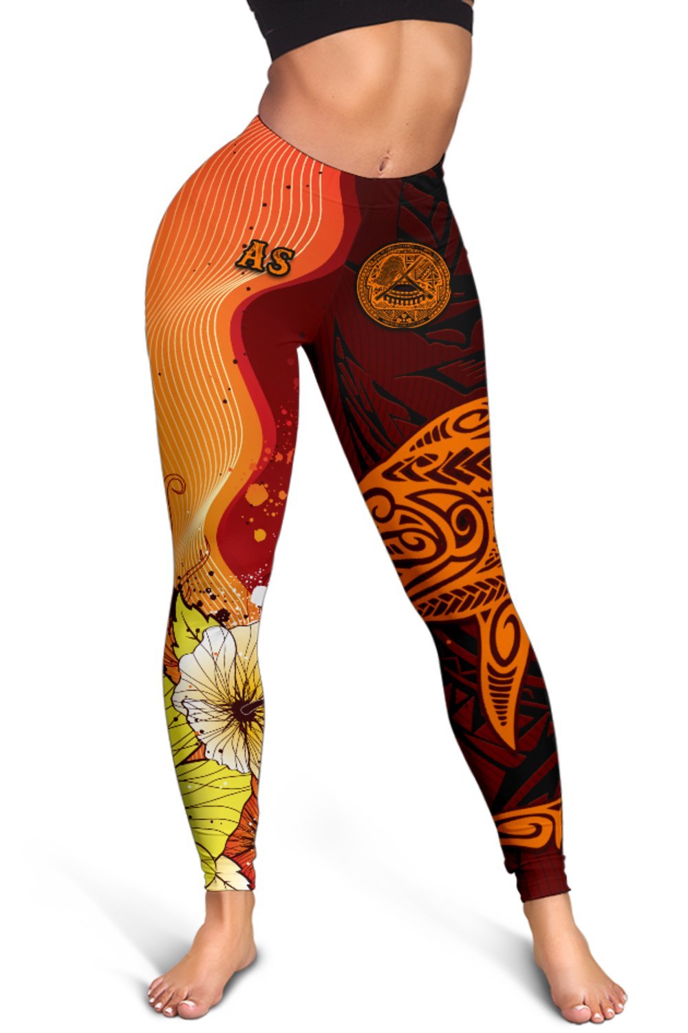 American Samoa Custom Personalised Women's Leggings - Tribal Tuna Fish - Polynesian Pride