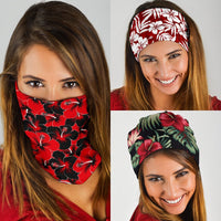 Hawaiian Hibiscus Red Set Bandana 3-Pack - Polynesian Pride