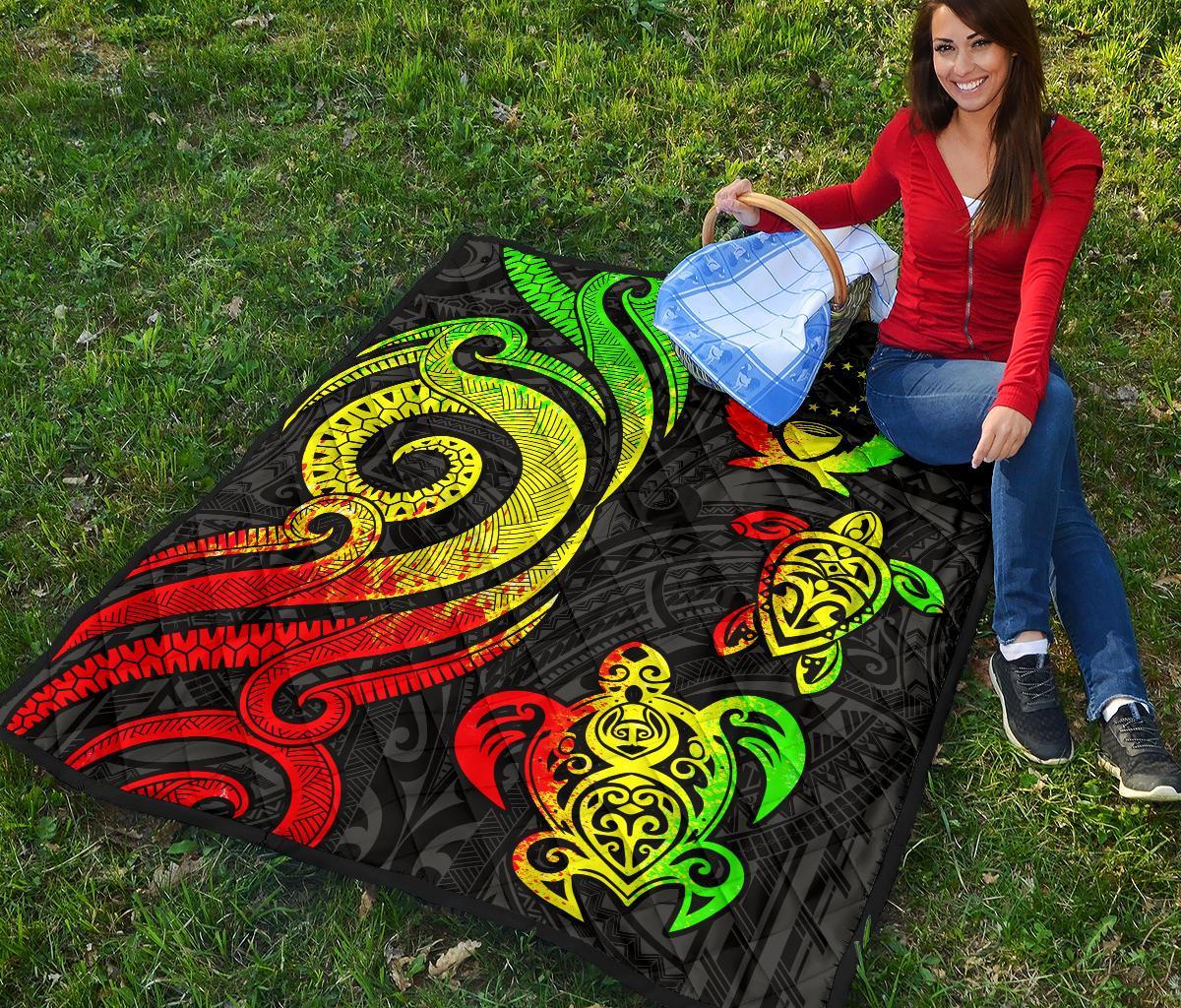 Pohnpei Premium Quilt - Reggae Tentacle Turtle - Polynesian Pride