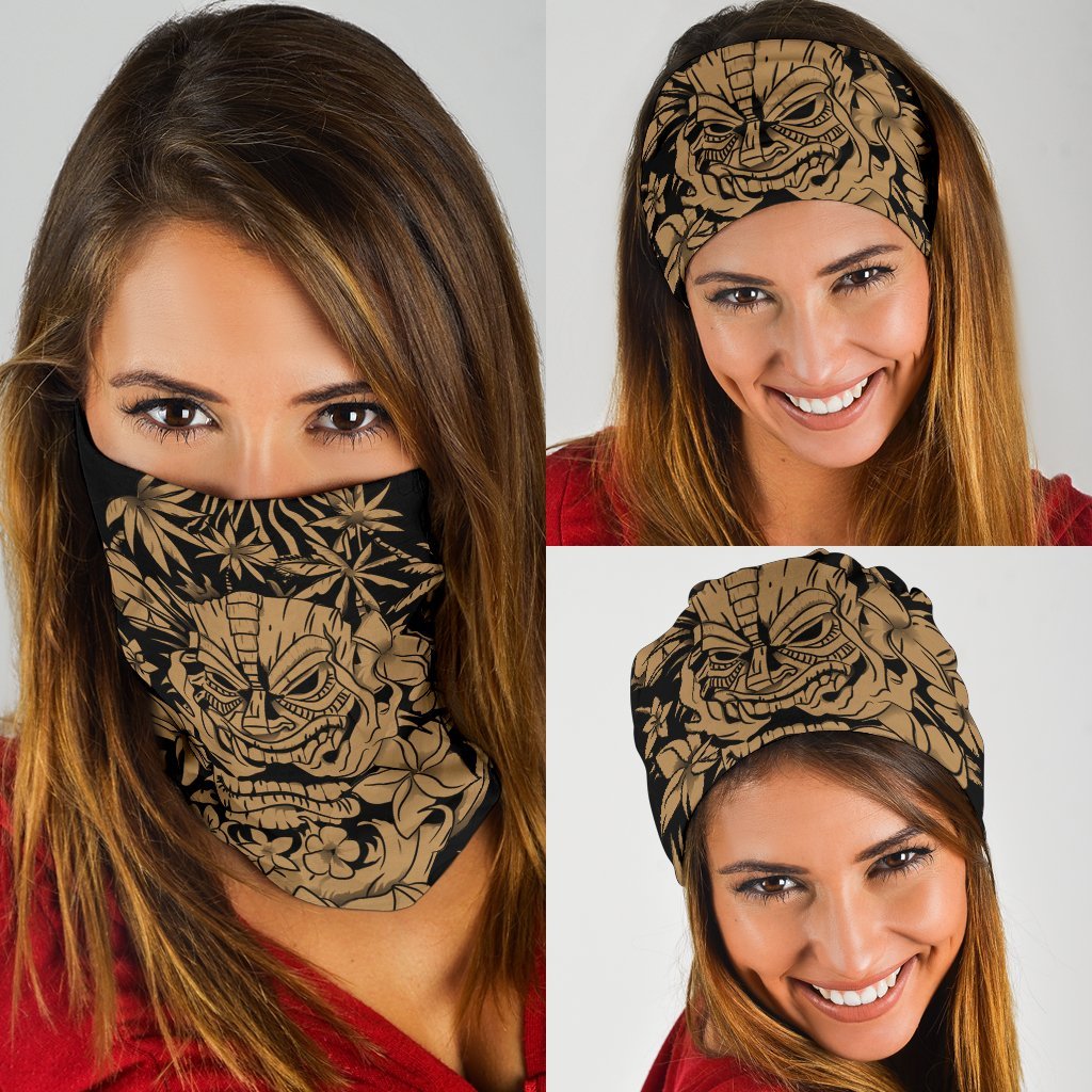 Hawaii Vocalno Flowers Tiki Bandana 3-Pack - AH - Gold - Polynesian Pride