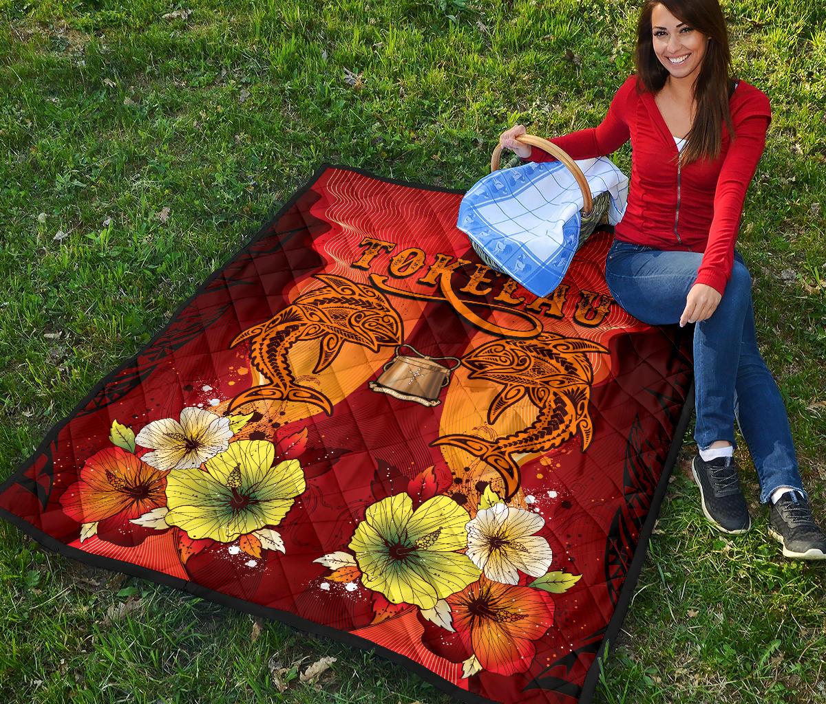 Tokelau Premium Quilt - Tribal Tuna Fish - Polynesian Pride