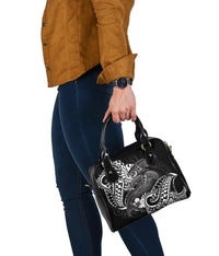 Tahiti Shoulder Handbag - White Shark Polynesian Tattoo - Polynesian Pride
