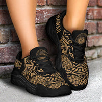 Hawaii White Chunky Sneakers Gold - Circle Style - Polynesian Pride