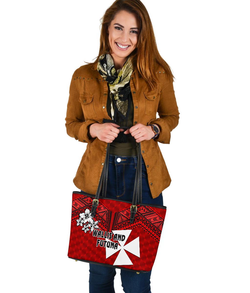 Wallis and Futuna Rugby Small Leather Tote Sporty Vibes - Polynesian Pride