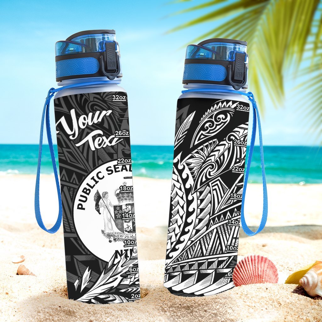 Niue Custom Personalised Hydro Tracking Bottle - Wings Style - Polynesian Pride