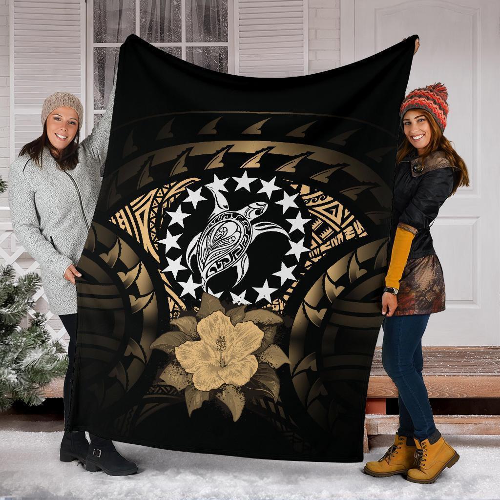 Cook Islands Premium Blanket - Gold Hibiscus - Polynesian Pride