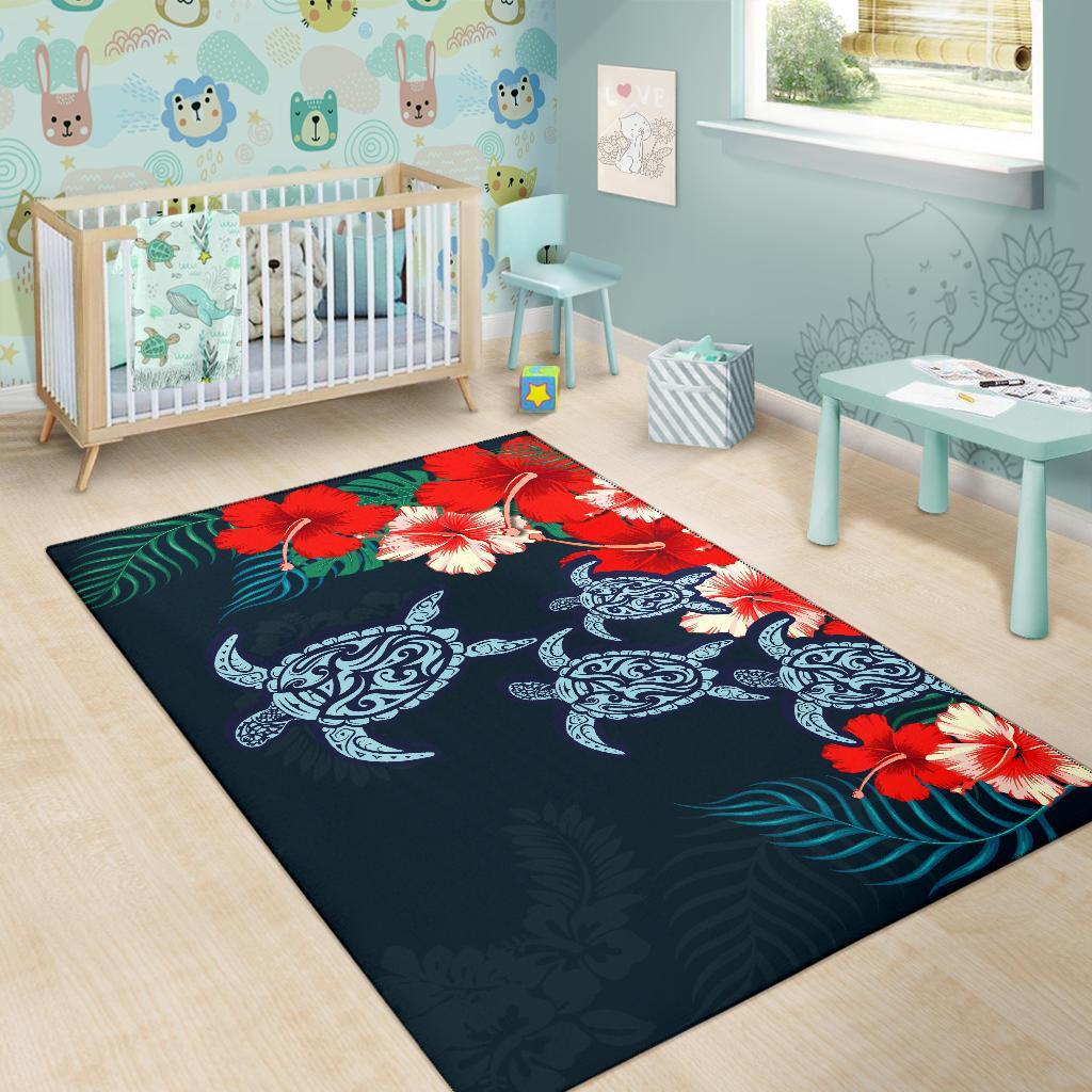 Hibiscus And Turtle Skillful Area Rug AH - Polynesian Pride