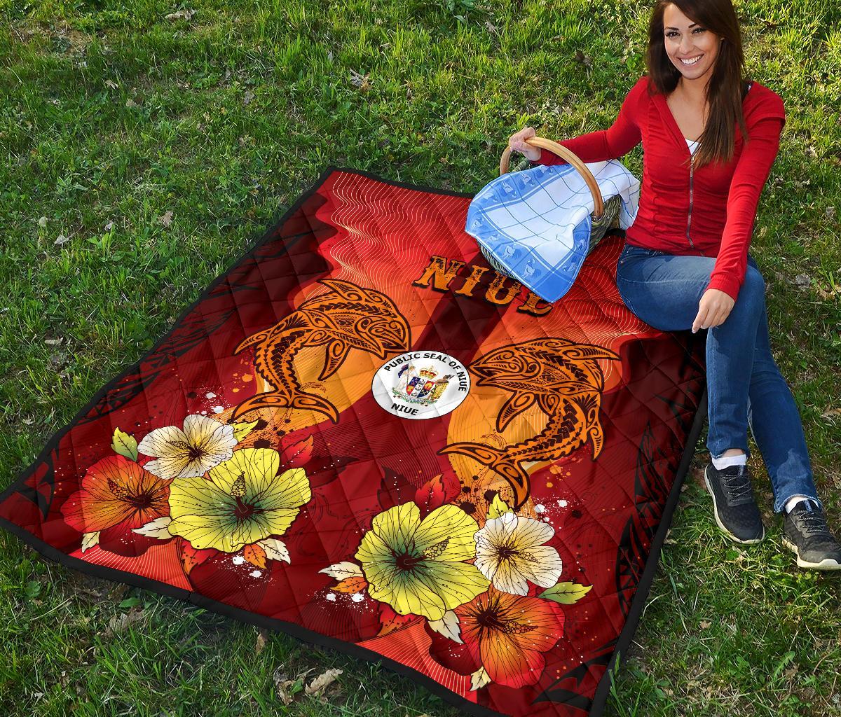 Niue Premium Quilt - Tribal Tuna Fish - Polynesian Pride