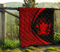 Cook Islands Coat Of Arms Polynesian Premium Quilt - Circle Style - 06 - Polynesian Pride