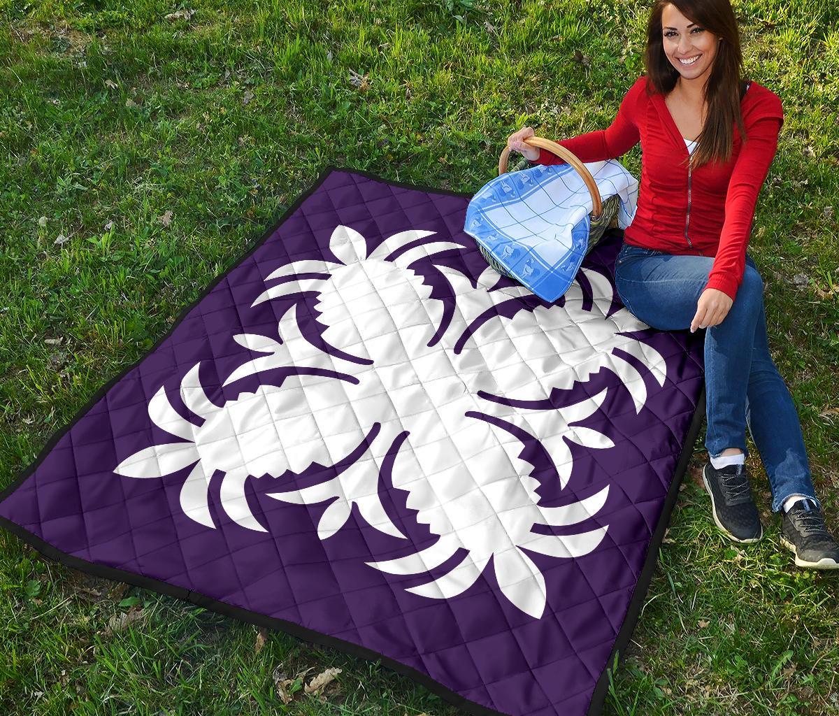 Hawaiian Premium Quilt Royal Pattern - Purple - A2 Style - Polynesian Pride