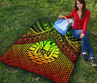 Polynesian Tahiti Premium Quilt - Reggae Vintage Polynesian Patterns - Polynesian Pride